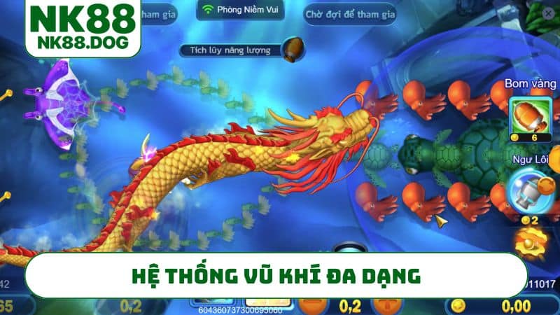 Hệ thống vũ khí đa dạng của bắn cá đổi thưởng